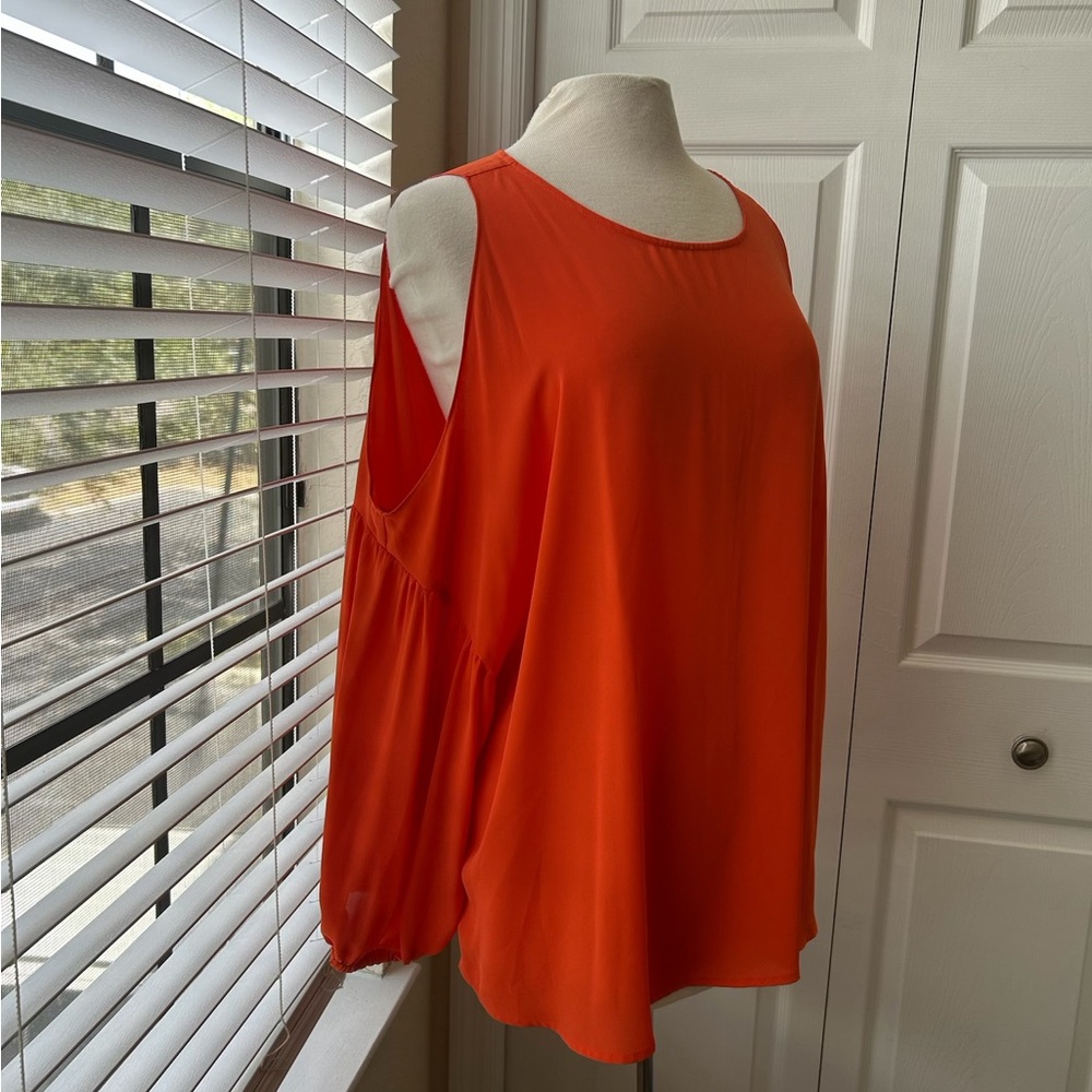 Eloquii Orange Cold Shoulder Blouse – Size 24 - Picture 5 of 6
